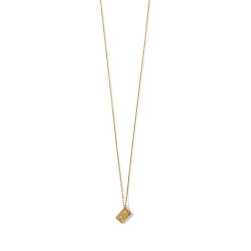 925 zilver en goud zirkonia ketting 45 cm