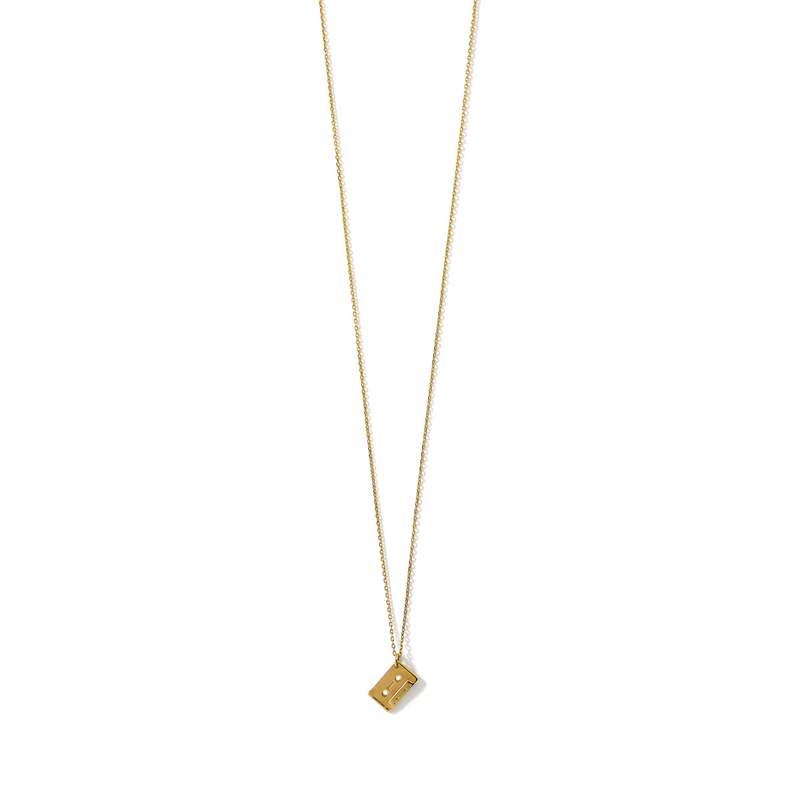 Collier argent 925 doré zirconia 45 cm - vue 1