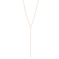Collier argent rose perle imitation 44 cm