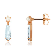 Boucles d'oreilles argent rosé zirco et perle imit