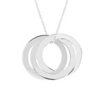 Collier argent 925 maille fantaisie anneaux entrelacés 46 cm - vue 1