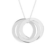 Collier 3 anneaux argent 925 46 cm