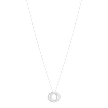 Collier argent 925 maille fantaisie anneaux entrelacés 46 cm