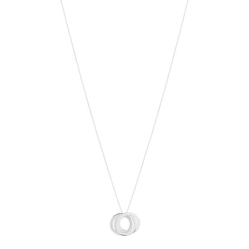 Collier argent 925 maille fantaisie anneaux entrelacés 46 cm - vue 3