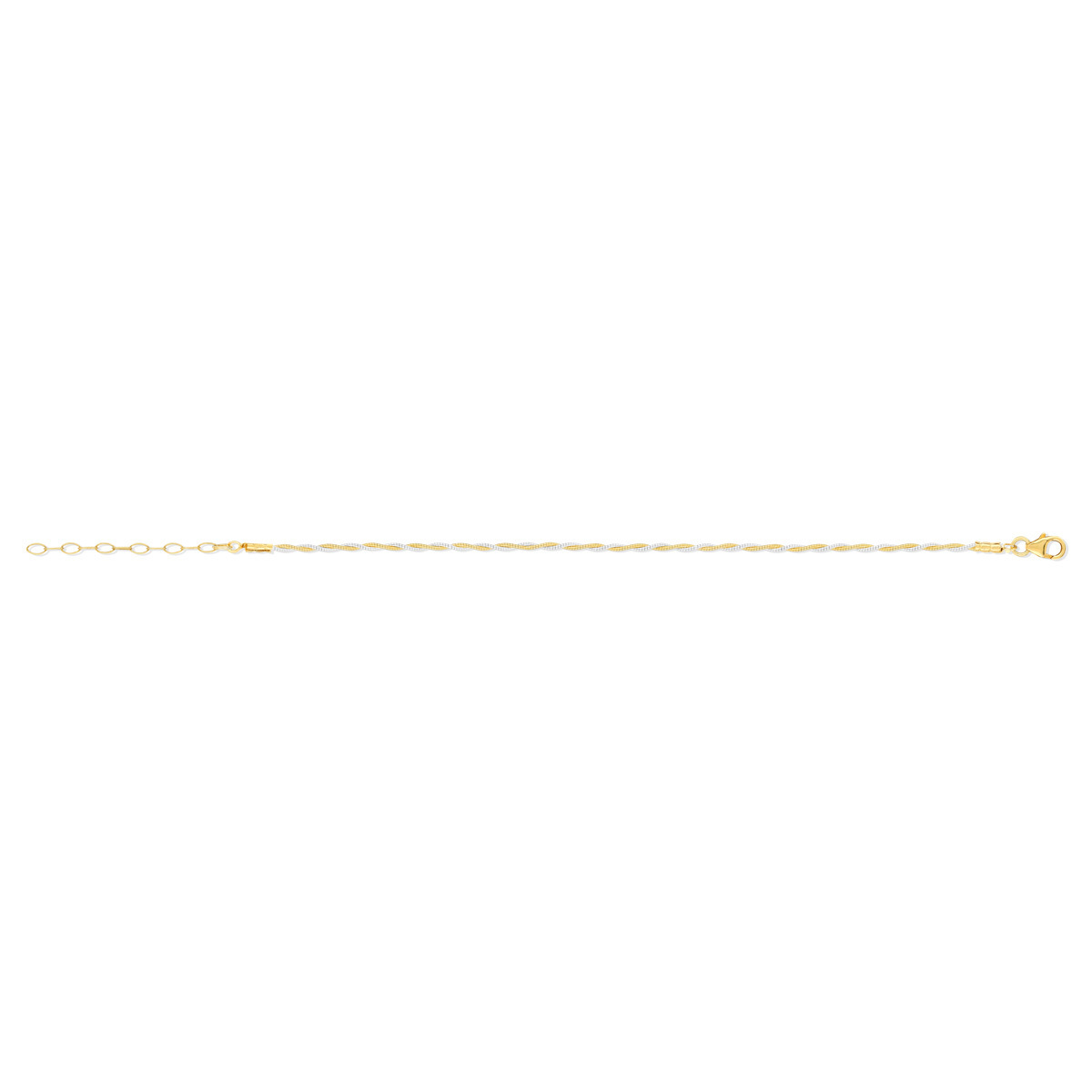 Bracelet argent 925 bicolore 20 cm - vue V1