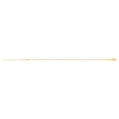 Bracelet argent 925 bicolore 20 cm - vue V1