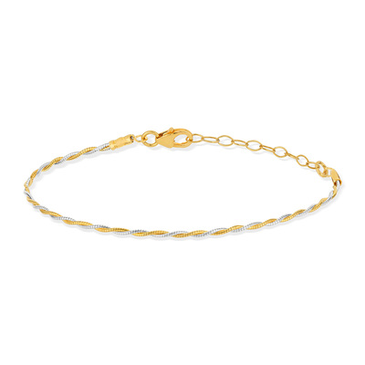 Bracelet argent 925 bicolore 20 cm - vue V2