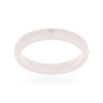 Bague résine rose pâle zirconia - vue 1