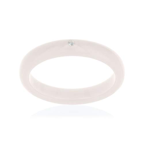 Bague résine rose pâle zirconia