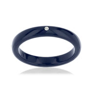 Bague résine bleue marine zirconia