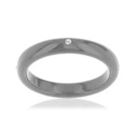 Bague résine grise zirconia - vue 1