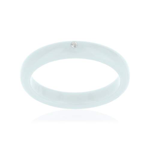 Bague résine bleue ciel zirconia