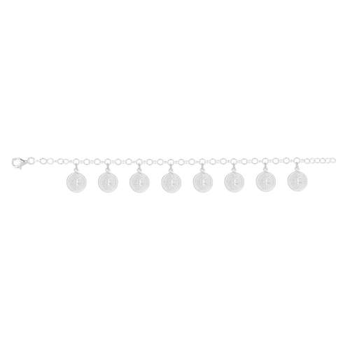 Bracelet argent 925 pampilles pièces de monnaie 19 cm