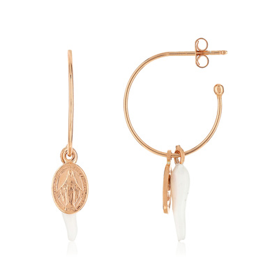 Boucles d'oreilles argent 925 rosé pampilles - vue V1