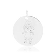 Pendentif argent médaille fillette