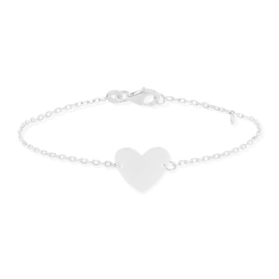 Bracelet argent 925 coeur 18 cm - vue V2