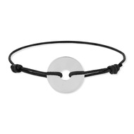 Bracelet argent 925 cordon noir