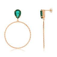 Boucles d'oreilles argent 925 rosé cristaux