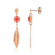 Boucles d'oreilles argent 925 rosé cristaux