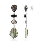 Boucles d'oreilles argent 925 pendants pierres fines - vue 1