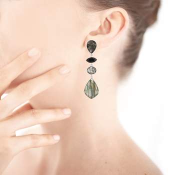 925 silver earrings with gemstone pendants