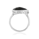Bague argent 925 gouttes onyx et labradorite - vue 2