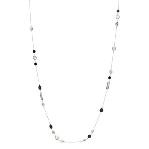 Sautoir argent 925 pierres fines 91 cm