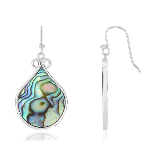 Boucles d'oreilles argent 925 pendants nacres