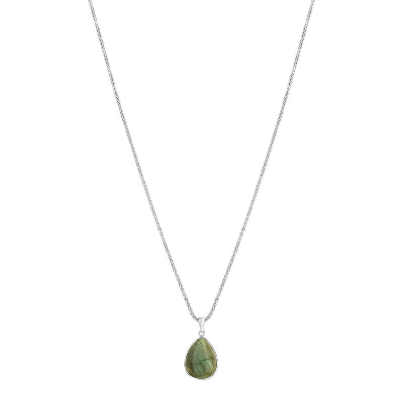 Collier argent 925 labradorite 45 cm - vue 1