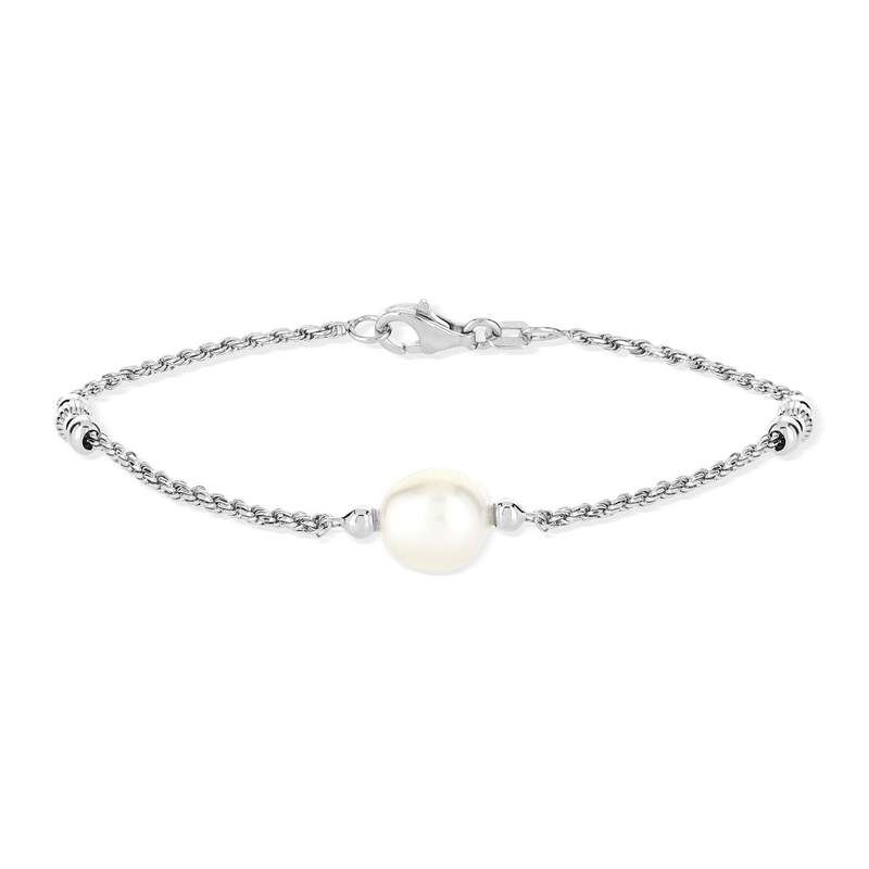 Bracelet argent 925 perle de culture de Chine 19 cm - vue 2
