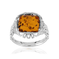 Bague argent 925 ambre