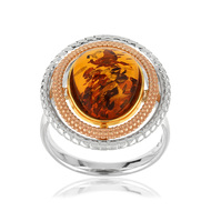 Bague argent 925 ambre