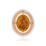 Bague argent 925 2 tons ambre ovale - vue 2