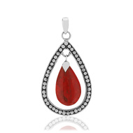 Pendentif argent 925 corail gorgone