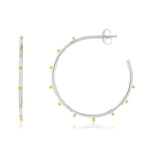 Boucles d'oreilles argent 925 bicolore - vue 1