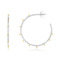 Boucles d'oreilles argent 925 bicolore