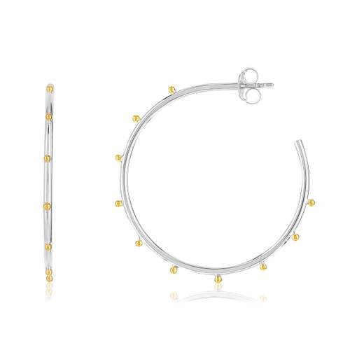 Boucles d'oreilles argent 925 bicolore
