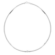 Collier argent 925 oméga zirconia 41 cm