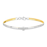 Bracelet argent 925 2 tons maille oméga 19 cm - vue 2