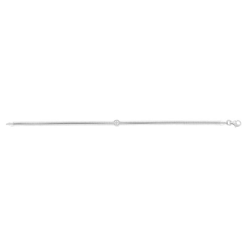 Bracelet argent 925 2 tons maille oméga 19 cm - vue 3