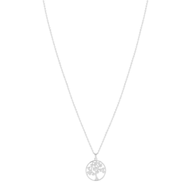 Collier argent 925 arbre de vie zirconias 43 cm - vue 1