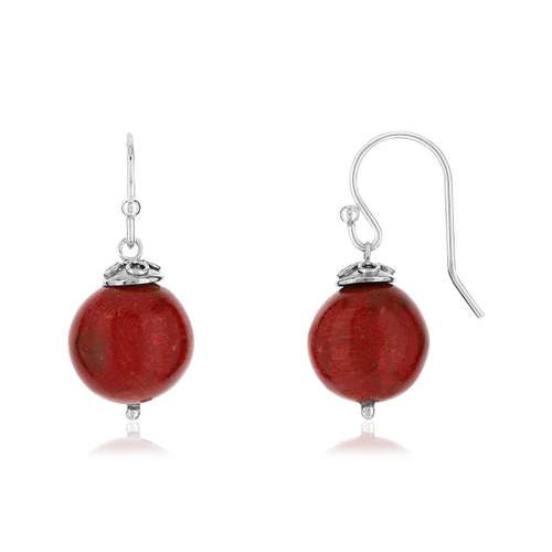 Boucles d'oreilles argent 925 corail