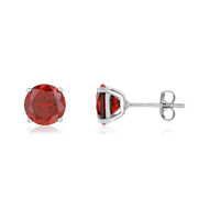 Boucles d'oreilles argent 925 zirconias rouges