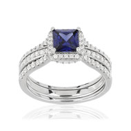 Lot de 2 bagues argent 925 pi zirconia