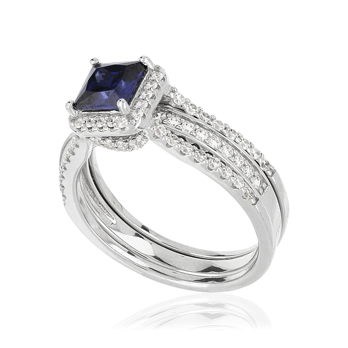 Lot de 2 bagues argent 925 pi zirconia - vue V3