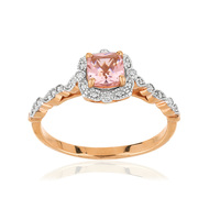 Bague argent 925 rose morganite zirconia