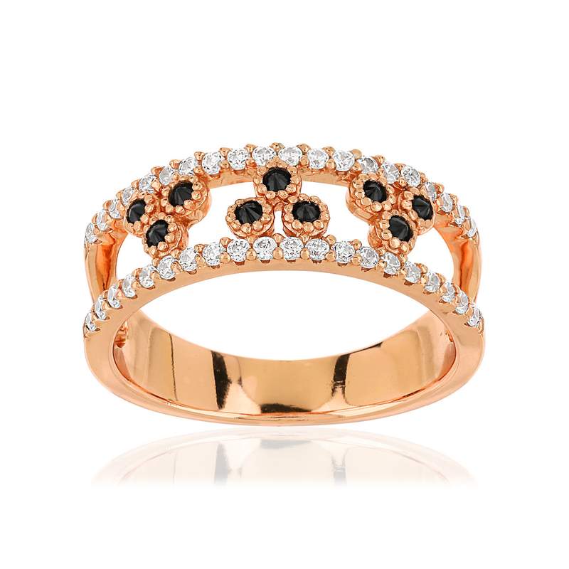 Bague argent 925 rose zirconia - vue 1