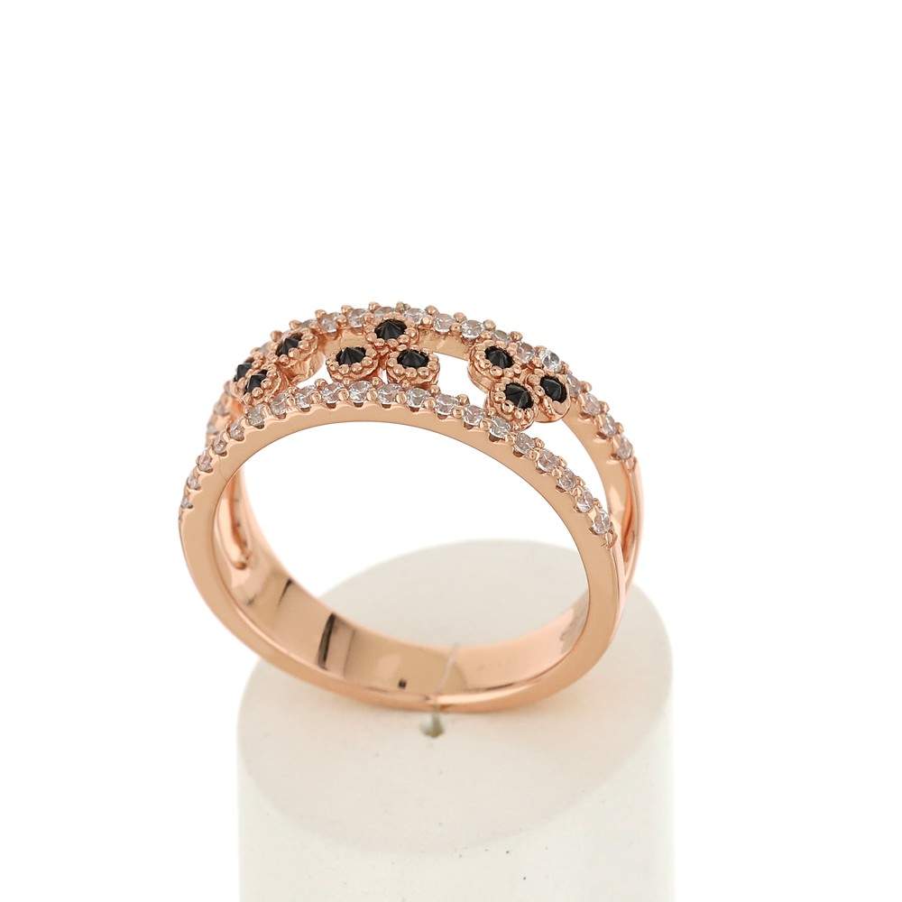 Bague argent 925 rose zirconia - vue 2
