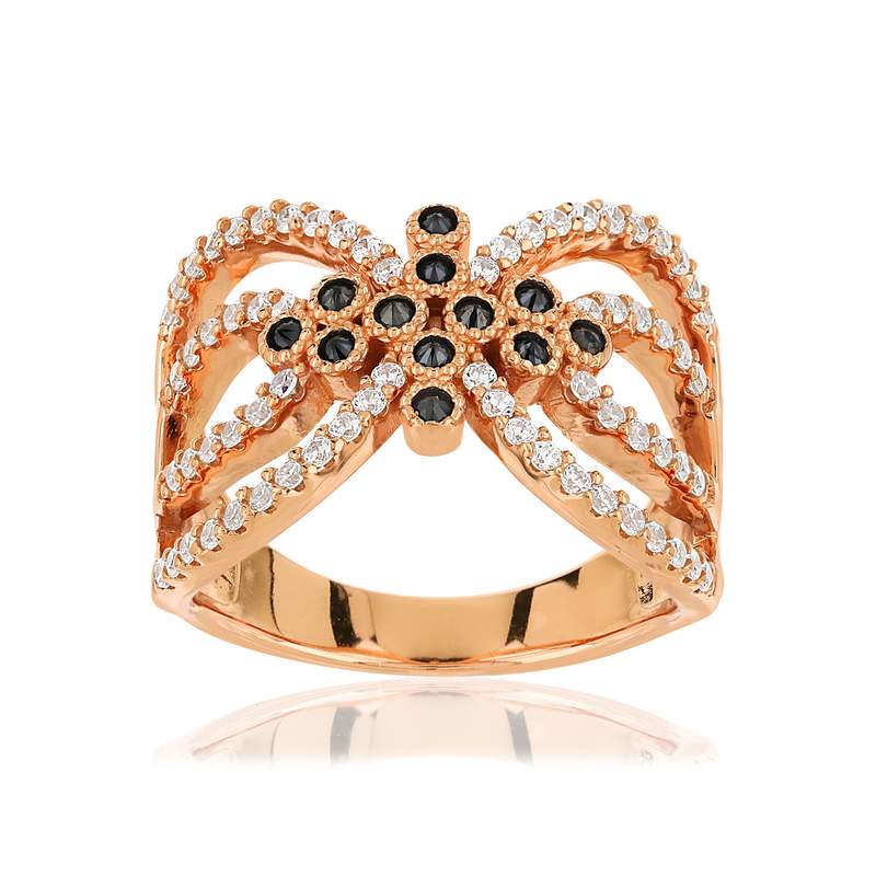 Bague argent 925 rose zirconia - vue 1