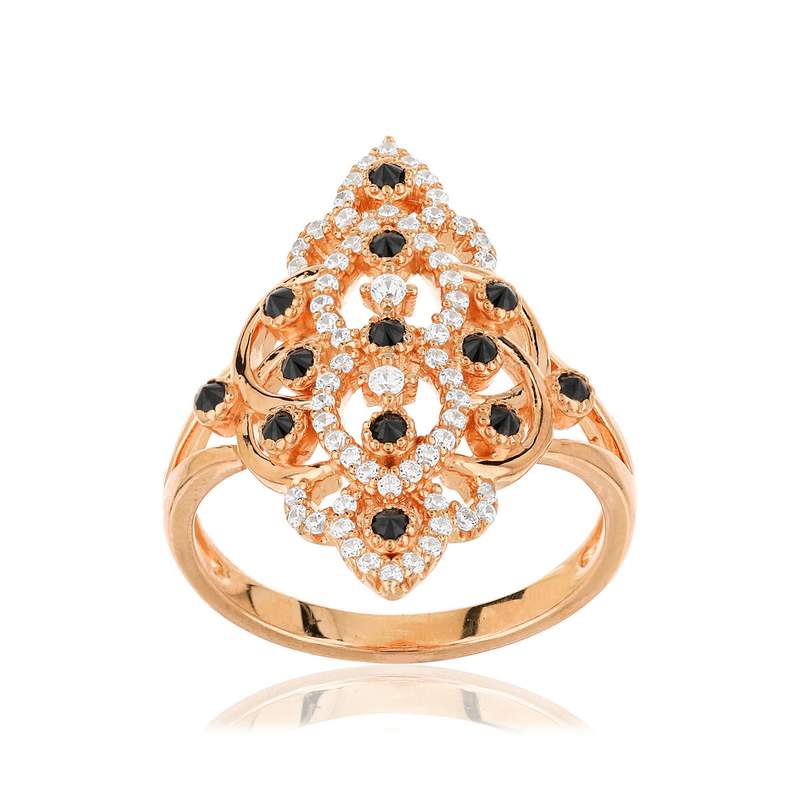 Bague argent 925 rose zirconia - vue 1